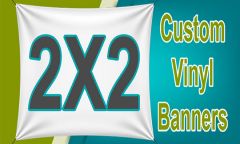 2x2 ft Custom Banner with hems and grommets