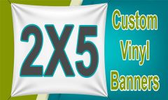 2'x5' Custom Banner (24"x60") free hems and grommets
