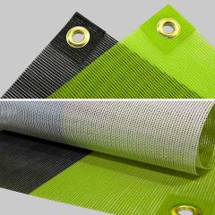 Custom Mesh banners
Features & Benefits
Printed on 10 oz white PVC mesh banner material.
Highly durable and heavy-duty, can last up to 1-3 years with appropriate installation and care.
Full-color printing , printed with solvent large format printers.