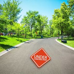 Heavy-duty outdoor floor graphics stick to rough and uneven surfaces like asphalt and concrete. Fast turnaround and free ground shipping on orders over $100!
