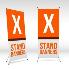 X Banner Stand 24x63 | Light and portable banner display for indoor use. Bannerstore.com